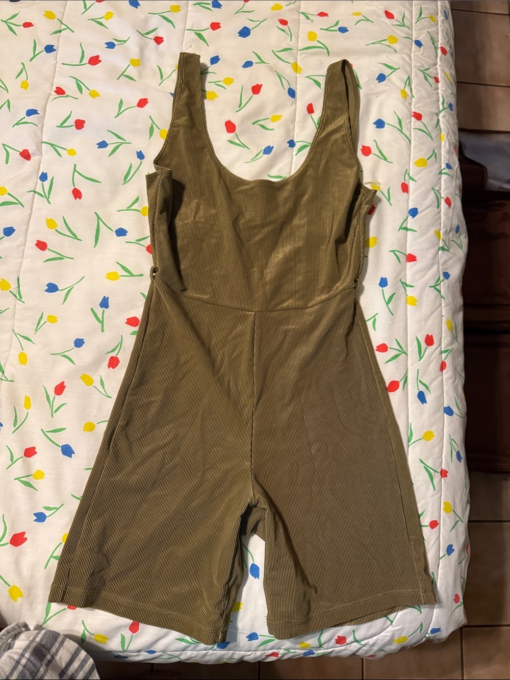 WeWoreWhat Olive Green Ribbed Bodysuit Jumpshort